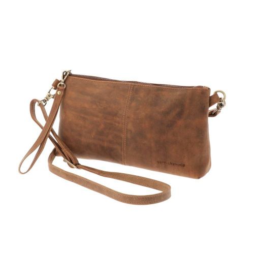 Mineraalwater Gezondheid Voorlopige naam Crossbody tasje van mat bruin vintage ecoleer | MoreThanHip.nl