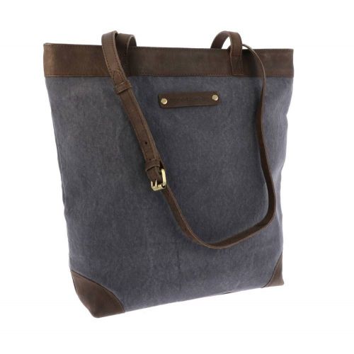 Grote shopper tas van canvas en leer met rits MoreThanHip