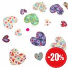 Papieren horizontale slinger ca. 350 cm met multicolour hartjes - Amore 