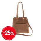 Ruime, 15,6 inch dames laptoptas van plantaardig gelooid vintage leer