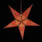 Papieren kerstster Ø60 cm met verlichting - Jaipur rood