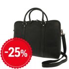 Dames laptoptas 15,6" in mat zwart vintage ecoleer - Hazel