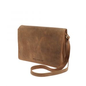 Kleine, eenvoudige crossbody tas van vintage eco leer