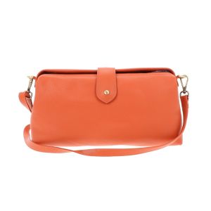 SAMPLE SALE - Leren damestas met dokters-/beugelsluiting - oranje
