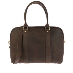 Uniek SAMPLE exemplaar - Donkerbruine Leren 15.6 inch  laptoptas Frengle