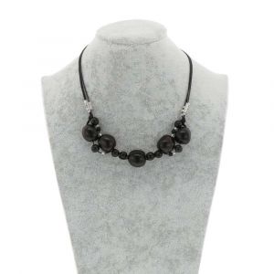 Jennyffer halsketting met chicon en acai zaden - zwart