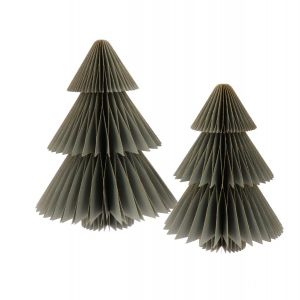Decoratieve papieren kerstbomen 25/20cm  (set 2 stuks) - Picea antraciet
