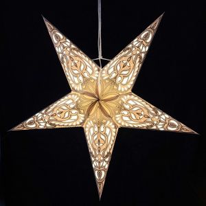 Papieren kerstster Ø60 cm incl. verlichtingskabel - Ganesha grijs-goud