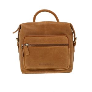 SAMPLE SALE Multifunctioneel rugtasje/crossbody van stoer bruin leer