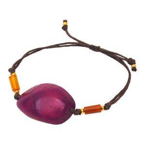 Ovalo - armband van tagua - paars