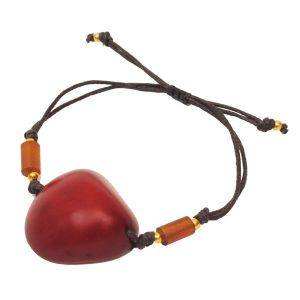 Ovalo - armband van tagua - rood