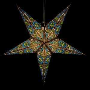 Papieren kerstster Ø60 cm incl. verlichtingskabel - Jaipur groen