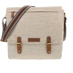 SAMPLE SALE - Uniek Exemplaar Ruime Laptoptas Canvas & Ecoleer 15.6 inch 