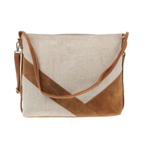 SAMPLE SALE - Uniek Exemplaar Elegante Shopper Canvas & Ecoleer
