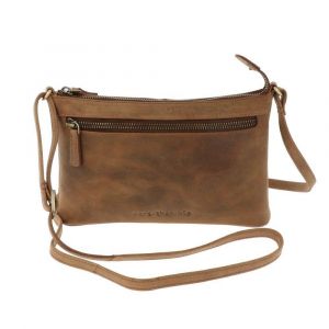 Handtasje van mat bruin vintage eco leer - Hailey 