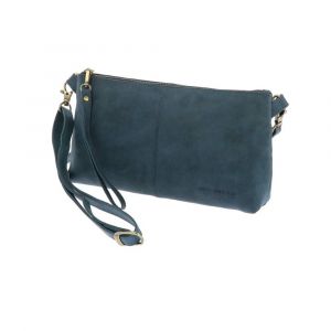 Crossbody tasje van mat blauw vintage ecoleer - Maidstone