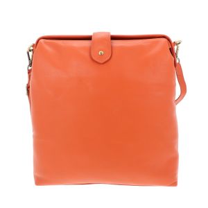 SAMPLE SALE - Leren shopper met dokters-/beugelsluiting - oranje