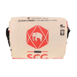 Ruime schoudertas van gerecyclede cementzakken - Sabay - olifant