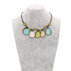 Girasol - verstelbare ketting van tagua - turkoois/groen