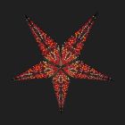 Papieren kerstster Ø60 cm incl. verlichtingskabel - Jaipur rood