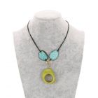 Malva- verstelbare ketting van tagua - turkoois/groen