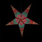 Papieren kerstster Ø60 cm incl. verlichtingskabel - Goa multicolour/groen
