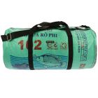 Weekend- of sporttas 40 L van gerecyclede cementzakken - Jumbo L vis groen