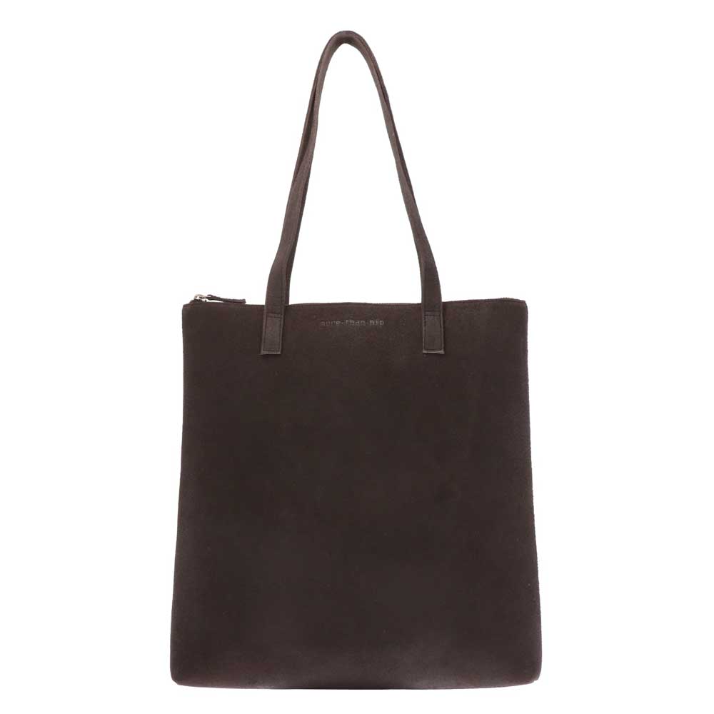 Shopper tas van mat eco leer - Livia - donkertaupe