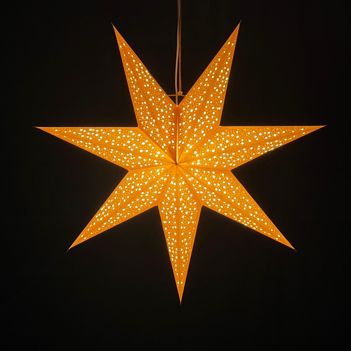 Papieren kerstster “Luma” – 60 cm – 7 punten – met verlichting (zonder lampje)