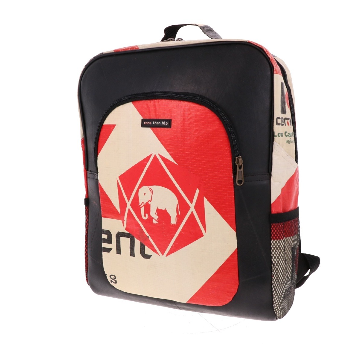 Laptop rugtas 15.6 inch van gerecyclede cementzakken en autobinnenband Rokha olifant