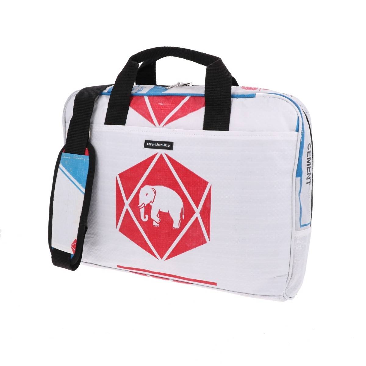 Laptoptas 15,6 inch van gerecyclede cementzakken Sanuk olifant rood