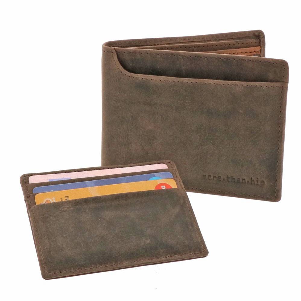 RFID herenportemonnee mat bruin vintage ecoleer Luton