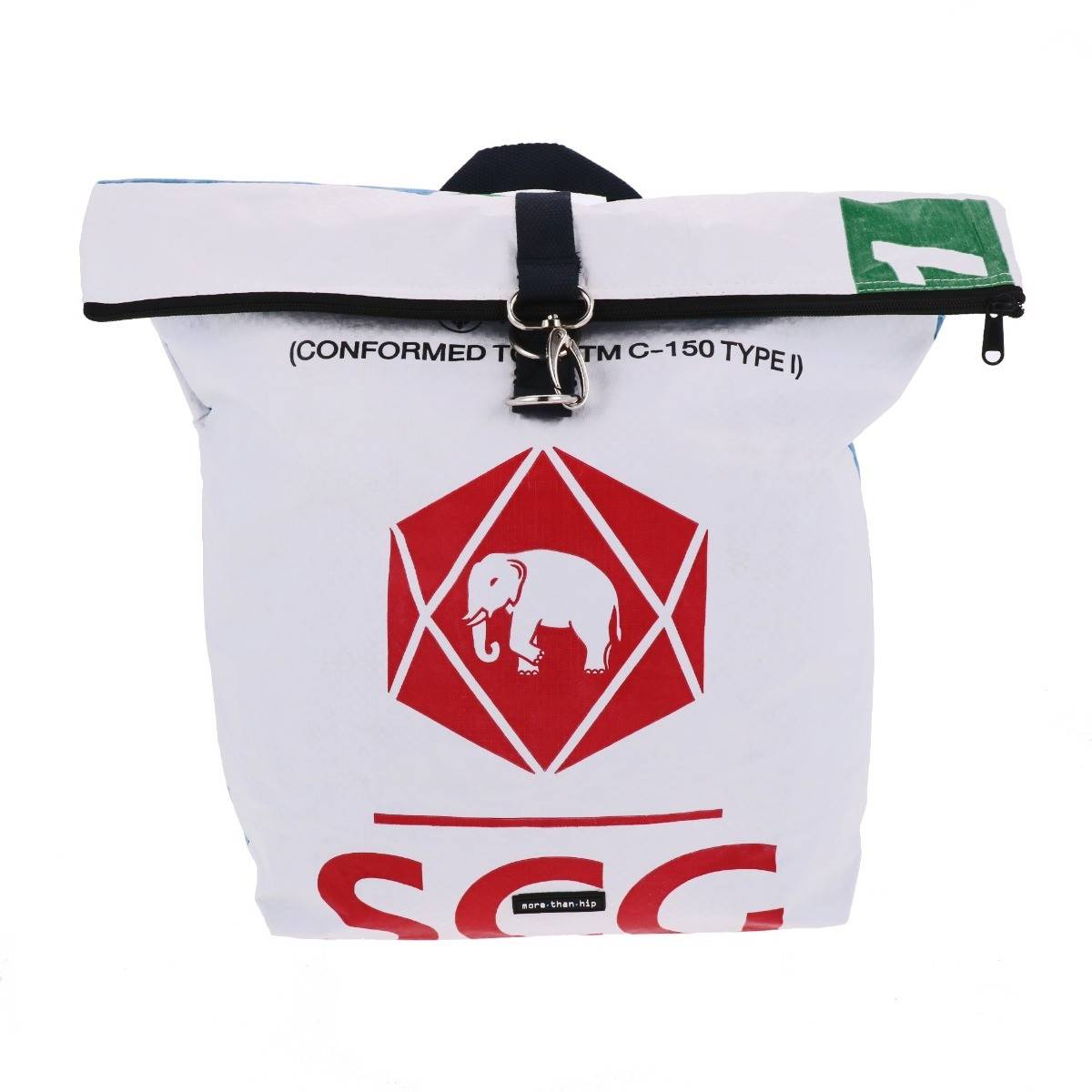 Rolltop rugtas van gerecyclede cementzakken Tantor olifant