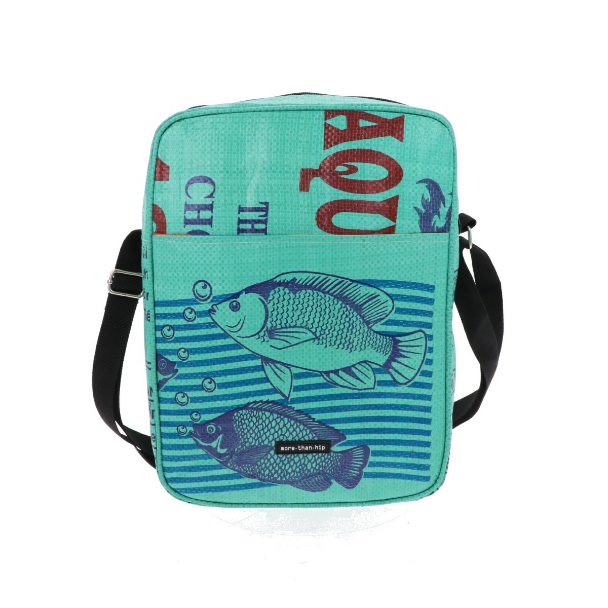 Unisex schoudertas van gerecyclede visvoerzakken Kosal vis groen