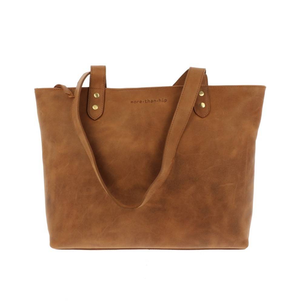 Shopper tas van bruin vintage eco leer Emily