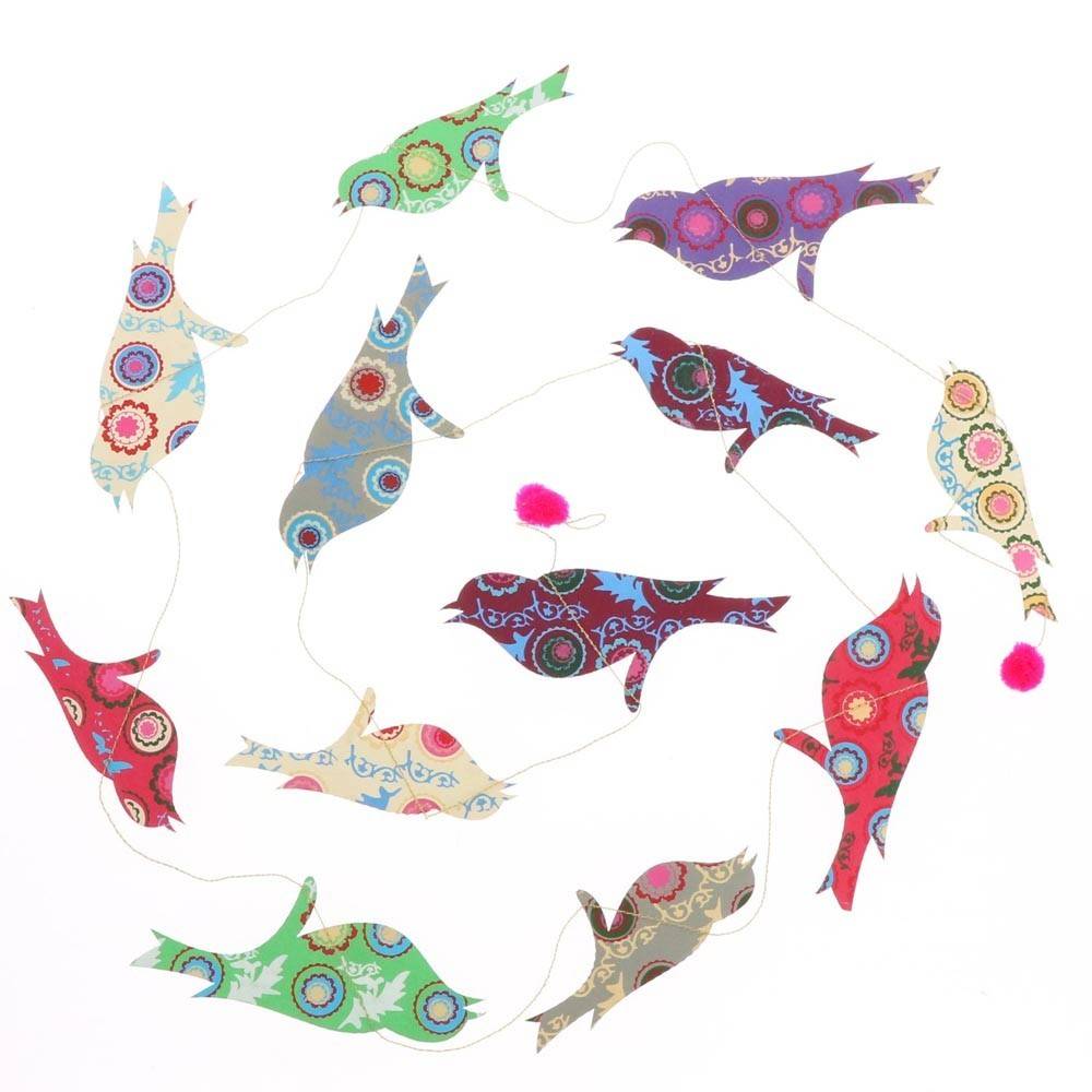 Papieren verticale slinger met vogels Volare