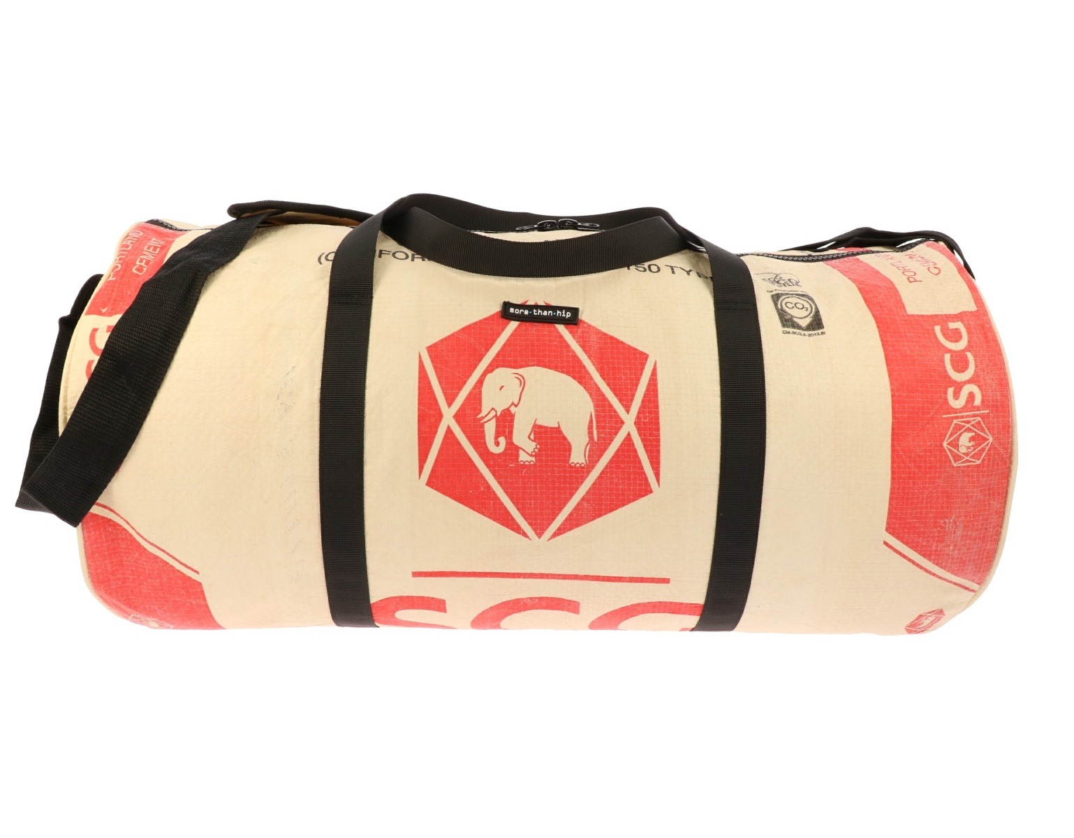 Weekend of sporttas 40 L van gerecyclede cementzakken Jumbo L olifant