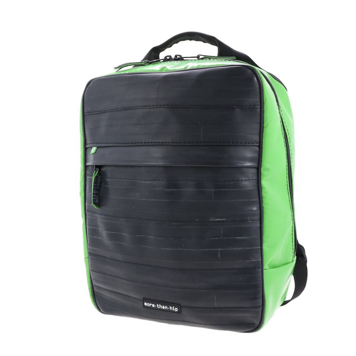 Waterdichte 15.6 inch laptop rugtas van vrachtwagenzeil London groen fietsband