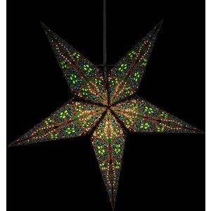 Papieren kerstster Ø60 cm incl. verlichtingskabel - Jaipur groen
