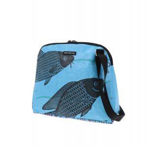 Basic Dames Schoudertas van Gerecyclede Visvoerzak - Amara - vis blauw