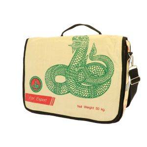 Enkele fietstas / laptop messenger van gerecyclede cementzakken - Vannak Cobra