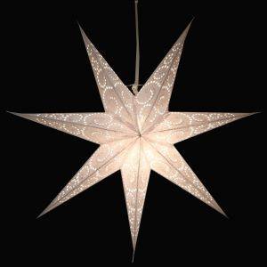 Papieren kerstster Ø 60 cm incl. verlichtingskabel - Sumana wit