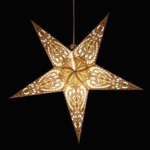 Papieren kerstster Ø60 cm incl. verlichtingskabel - Ganesha grijs-goud