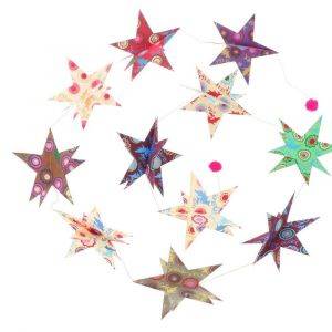 Papieren slinger met 3D sterren - Stella