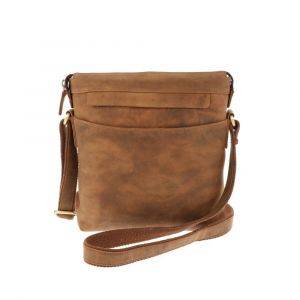 Schoudertasje van mat bruin vintage eco leer - Basil