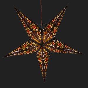 Papieren kerstster Ø60 cm incl. verlichtingskabel - Jaipur oranje/geel