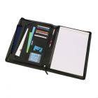 Luxe schrijfmap A4 met met Ipad- of tabletvak van mat zwart vintage ecoleer - Chester