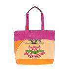 Shopper tas van gerecyclede rijstzakken met rits - Moni Lotus roze/oranje