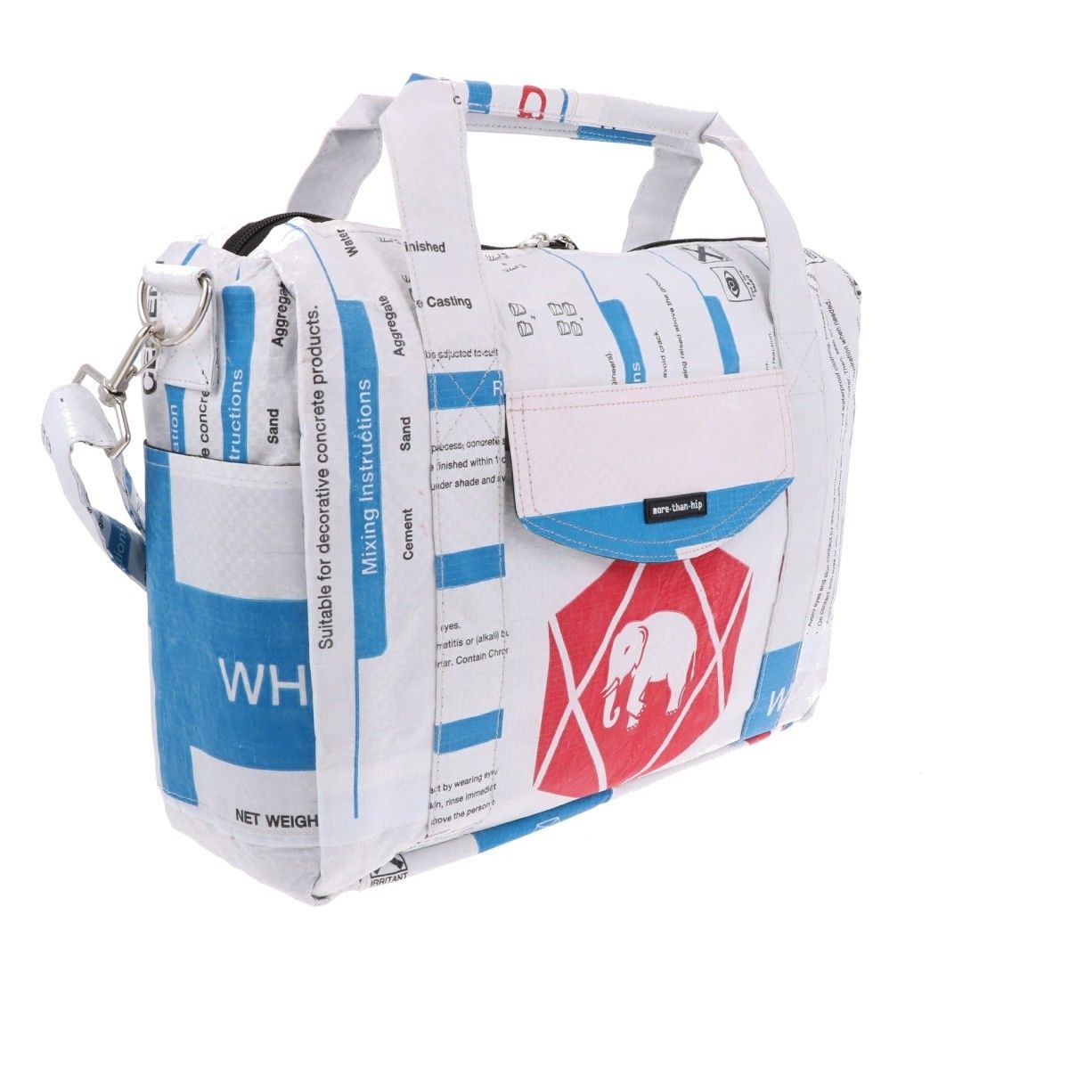 Grote 15,6 inch laptop/werktas van gerecyclede cementzakken - Kiri olifant rood